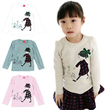 Cute Kids Baby Toddler Girls Tops Crewneck Long Sleeve Shirt Cotton T-Shirt 2-7Y  J4U66
