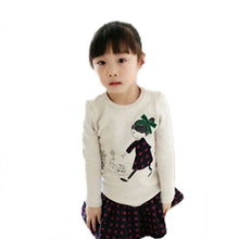 Cute Kids Baby Toddler Girls Tops Crewneck Long Sleeve Shirt Cotton T-Shirt 2-7Y  J4U66