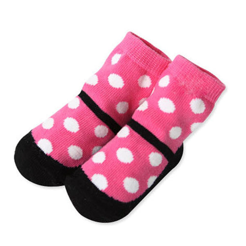 Cute Kids Baby Warm Socks born Polka Dot Socks Dress shoes Pattern Size 0-2T J4U66