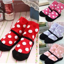 cute kids baby warm socksborn polka dot socks dress shoes pattern size 0 2t J4U66