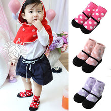 Cute Kids Baby Warm Socks born Polka Dot Socks Dress shoes Pattern Size 0-2T J4U66