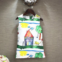 Cute Kids Toddler Girls Print Princess Dress Child Sleeveless Clothes Dresses J4U66