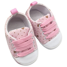 Cute Love Polka Dot Print Crib Shoes Boys Girls Laces Up Anti-Slip Sneaker J4U66
