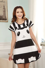 Cute Nightgowns Women Casual Cartoon Nightwear Sleepwear Short Sleeve Sleep Dress J4U66
