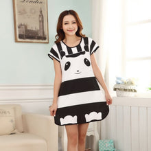 Cute Nightgowns Women Casual Cartoon Nightwear Sleepwear Short Sleeve Sleep Dress J4U66