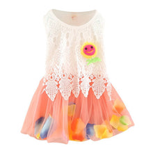 cute princess baby girls sleeveless floral tutu tulle cotton dress for 0~4 years J4U66