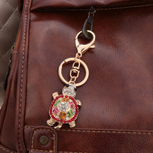 cute shining rhinestone key ring women lovely animal turtle pendant key chain jewelry forcar purse handbag charm gift J4U66