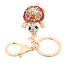 cute shining rhinestone key ring women lovely animal turtle pendant key chain jewelry forcar purse handbag charm gift J4U66