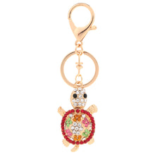 cute shining rhinestone key ring women lovely animal turtle pendant key chain jewelry forcar purse handbag charm gift J4U66