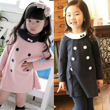 cute baby girls kids dress top long sleeve 2~7 yearsear party one piece dresses J4U66