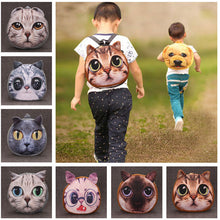 cute unisex kids backpack boy girl schoolbag cat 3d animal print cartoon children preschool kindergarten unisex backbag J4U66