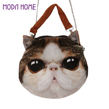 cute women crossbody bag animal cat dog head print handbag zipper mini shoulder bag bolsos women totes bag J4U66