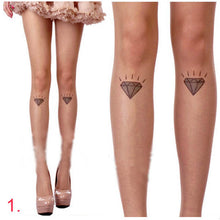 cute women sexy transparent silk stocking tattoo pantyhose woman leggings J4U66