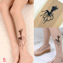 Cute Sexy Transparent Silk Stocking Tattoo Pantyhose Woman Leggings J4U66