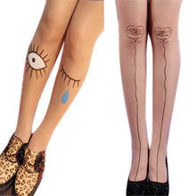 Cute Sexy Transparent Silk Stocking Tattoo Pantyhose Woman Leggings J4U66