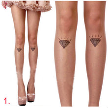 Cute Sexy Transparent Silk Stocking Tattoo Pantyhose Woman Leggings J4U66
