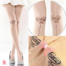 Cute Sexy Transparent Silk Stocking Tattoo Pantyhose Woman Leggings J4U66