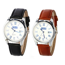 Fashion Stainless Steel LeatherDate Clock Men's Military Sport Analog Quartz Wrist Watch Calendar Relogio Masculino J4U66