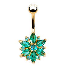 Dangle Navel Body Jewelry Piercings Tassel Flower Cubic Zirconia Belly Button Ring Navel Bar Barbell Body Piercing Jewelry  J4U66