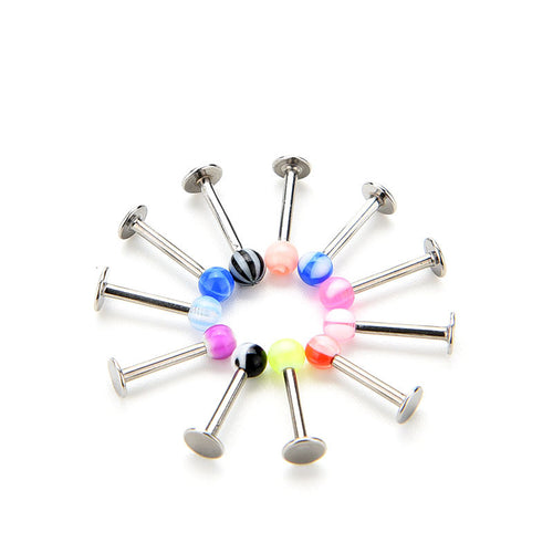 Delicate Stylish Stainless Steel Ball Top Lip Studs Ear Rings Tragus Body Piercing 10 Pcs J4U66