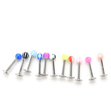Delicate Stylish Stainless Steel Ball Top Lip Studs Ear Rings Tragus Body Piercing 10 Pcs J4U66