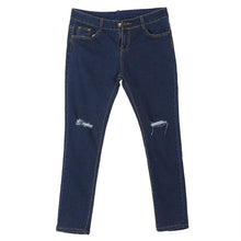 jeans womens denim hollow out strech blue black skinny high waist denim pencil pants plus size J4U66