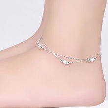 Double Layer Women Anklets Foot Chain Women Jewelry Heart Silver Plated Barefoot Accessories J4U66