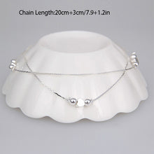 Double Layer Women Anklets Foot Chain Women Jewelry Heart Silver Plated Barefoot Accessories J4U66