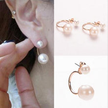 Double Pearl Earrings For Ladies Wedding Jewelry Style Women Stud Earrings J4U66