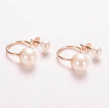 Double Pearl Earrings For Ladies Wedding Jewelry Style Women Stud Earrings J4U66