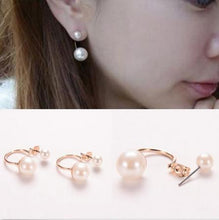 Double Pearl Earrings For Ladies Wedding Jewelry Style Women Stud Earrings J4U66