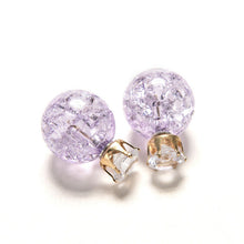 Double Side Ball Crystal Pearl Pattern Stud Earrings For Women Brincos 8 Colors Women Earring Jewelry J4U66