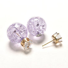 Double Side Ball Crystal Pearl Pattern Stud Earrings For Women Brincos 8 Colors Women Earring Jewelry J4U66