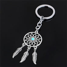 Dream Catcher Feather Tassels Tone Key Chain Silver Color Keyring Keychain Gift For Women s J4U66