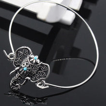 Durable Retro Silver Turquoise Bead Elephant Hindu Ganesha Bracelet Bangle Cuff J4U66