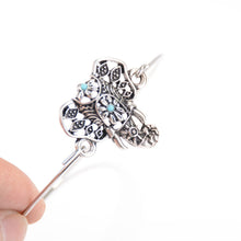 Durable Retro Silver Turquoise Bead Elephant Hindu Ganesha Bracelet Bangle Cuff J4U66