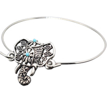 Durable Retro Silver Turquoise Bead Elephant Hindu Ganesha Bracelet Bangle Cuff J4U66