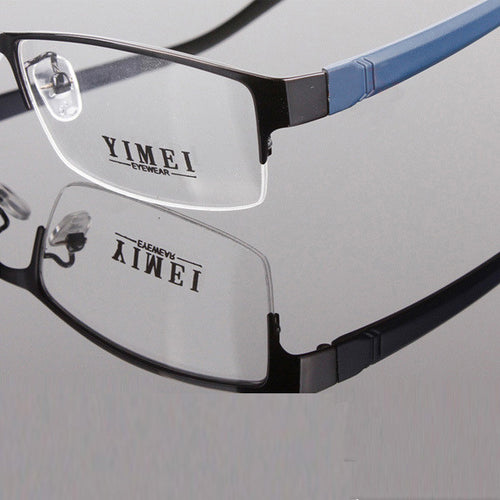 Durable Men Eyewear Metal Frame Half Rim Chic Design Clear Lens Eye Glasses FrameJFY66