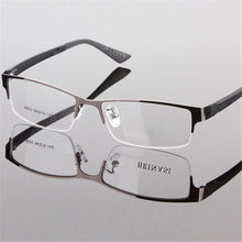 Durable Men Eyewear Metal Frame Half Rim Chic Design Clear Lens Eye Glasses FrameJFY66