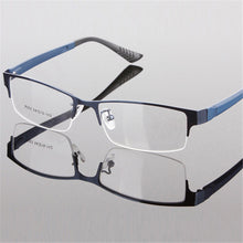 Durable Men Eyewear Metal Frame Half Rim Chic Design Clear Lens Eye Glasses FrameJFY66