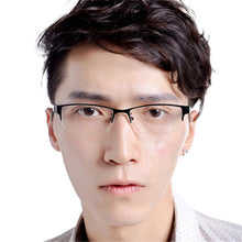 Durable Men Eyewear Metal Frame Half Rim Chic Design Clear Lens Eye Glasses FrameJFY66