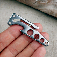 EDC Bottle Opener Keychain Gadget Multi-function Outdoor Pocket Tool Pry Bar Hex Key Wrench Stainless Steel J4U66