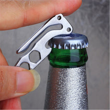 EDC Bottle Opener Keychain Gadget Multi-function Outdoor Pocket Tool Pry Bar Hex Key Wrench Stainless Steel J4U66