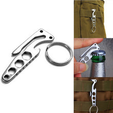 EDC Bottle Opener Keychain Gadget Multi-function Outdoor Pocket Tool Pry Bar Hex Key Wrench Stainless Steel J4U66