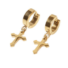 Ear Accessories 4Colors s Titanium Steel Ear Clip Women Men Cross Shaped Ear Stud Earrings J4U66