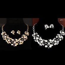 Earrings Necklaces Jewelry Sets Elegant Necklace cherry crystal Earrings Silver Plate Imitation Pearl Beads FO J4U66