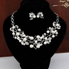 Earrings Necklaces Jewelry Sets Elegant Necklace cherry crystal Earrings Silver Plate Imitation Pearl Beads FO J4U66