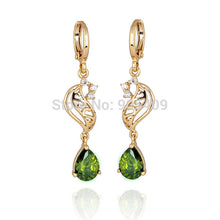 elegant 18k golden plated crystal charm jewelry dangle earrings for women ladies J4U66