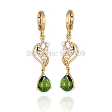 Elegant 18k Golden Plated Crystal Charm Jewelry Dangle Earrings for Ladies J4U66