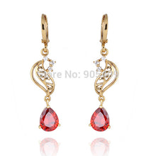 Elegant 18k Golden Plated Crystal Charm Jewelry Dangle Earrings for Ladies J4U66